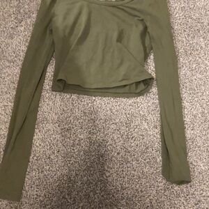SO Green Fitted Crop Blouse